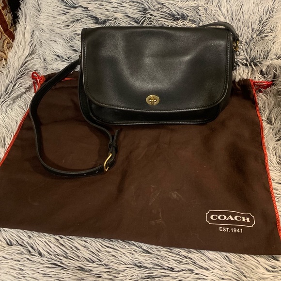 Coach Handbags - Coach Black Leather Shoulder Bag